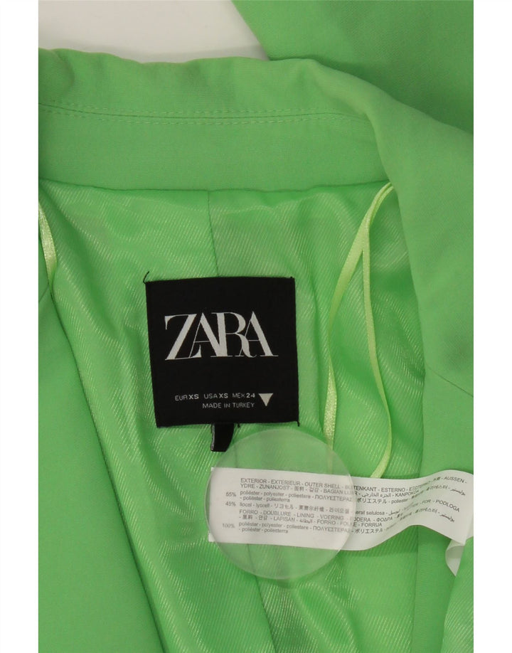 Giacca blazer oversize a 1 bottone da donna Zara UK 6 XS poliestere verde