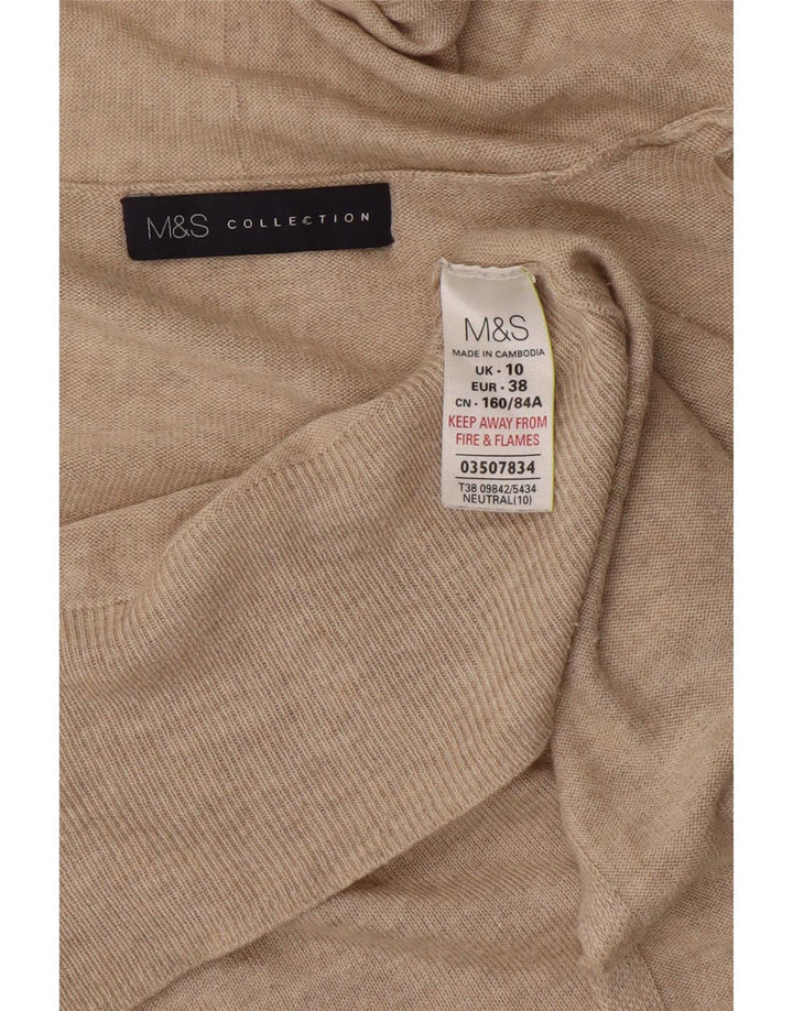 Maglione cardigan aperto oversize da donna Marks & Spencer UK 10 piccolo Beige