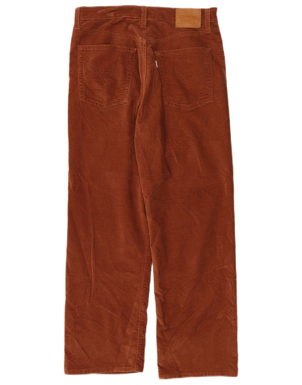 Pantaloni casual in velluto dritto da donna Levi's Ribcage W29 L27 in cotone marrone