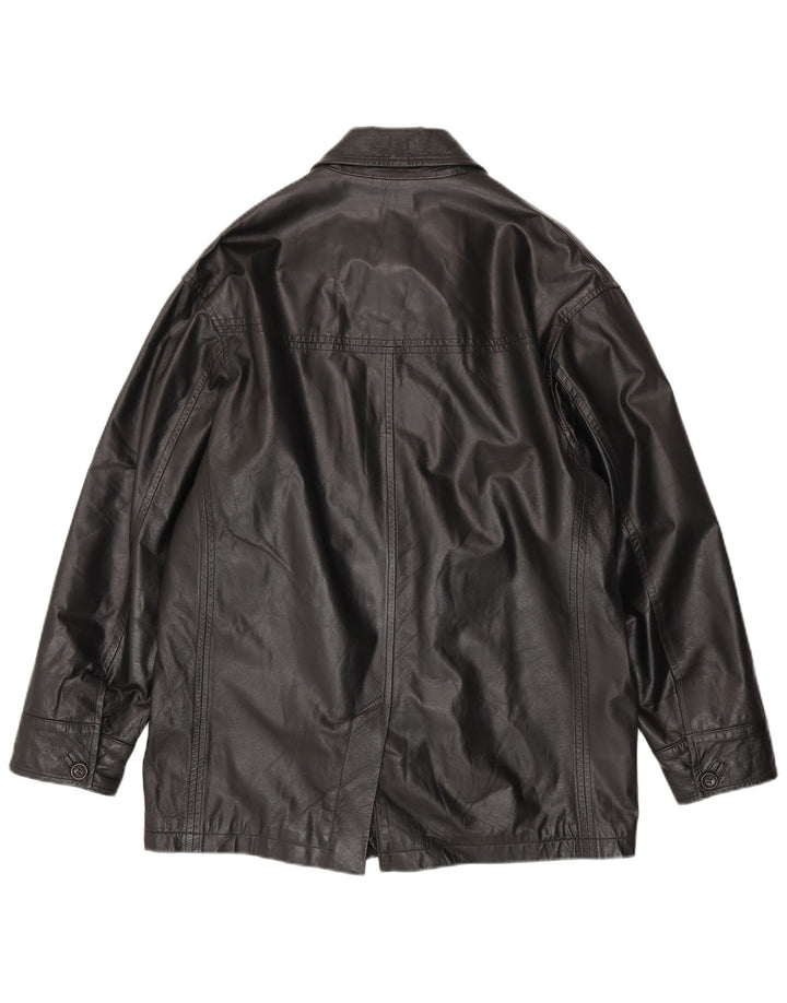 Giacca in pelle da uomo classica UK 40 grande nera