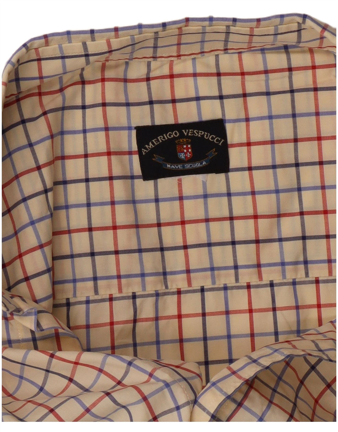 Camicia da uomo Amerigo Vespucci XL a quadri bianco sporco