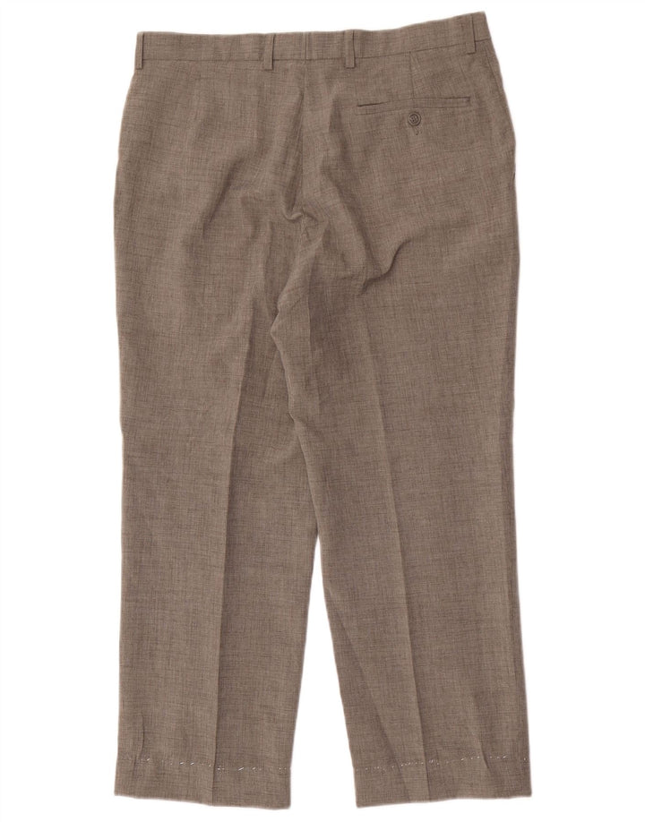 Pantaloni da abito dritti da uomo Marks & Spencer W34 L27 poliestere grigio