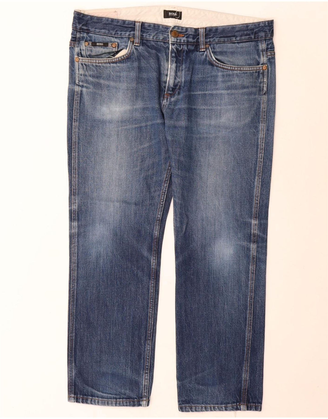 Jeans dritti da uomo Hugo Boss W36 L28 cotone blu