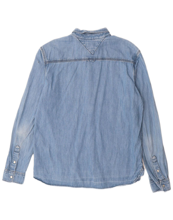 Camicia di jeans da uomo Tommy Hilfiger grande cotone blu