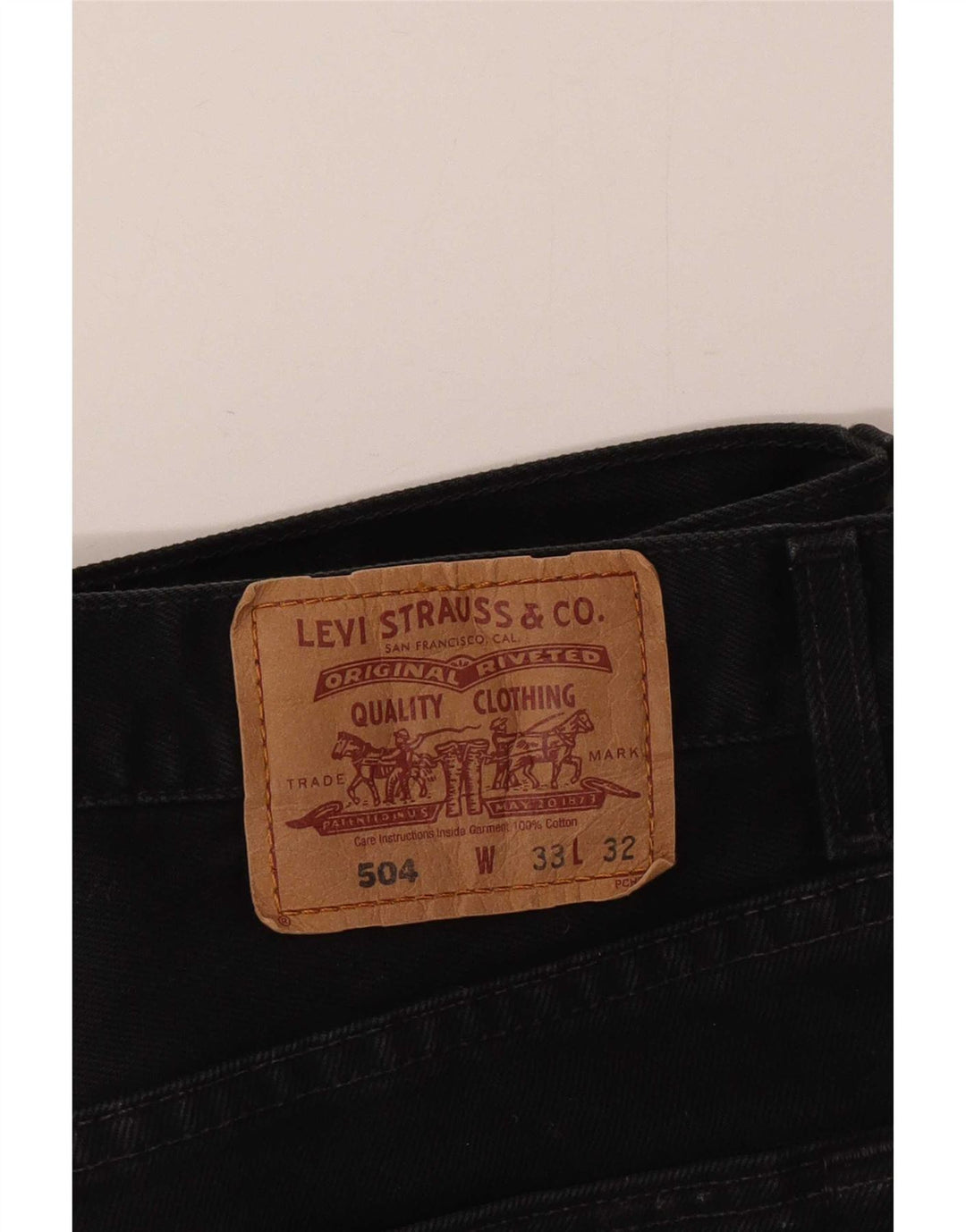 Jeans Levi's Uomo 504 Cropped W33 L26 Cotone Nero