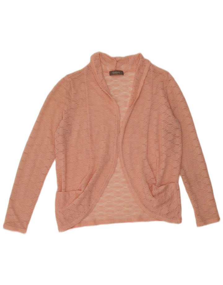 Maglione cardigan aperto oversize da donna Oasis UK 6 XS poliestere rosa