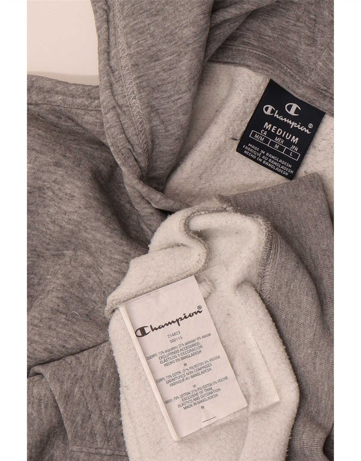 Maglione con cappuccio e zip da uomo Champion in cotone grigio medio