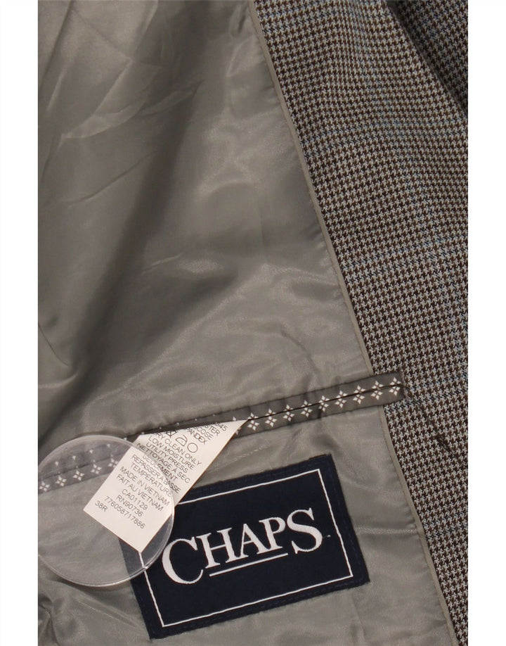 Giacca blazer da uomo a 2 bottoni CHAPS UK 38 Poliestere pied de poule grigio medio
