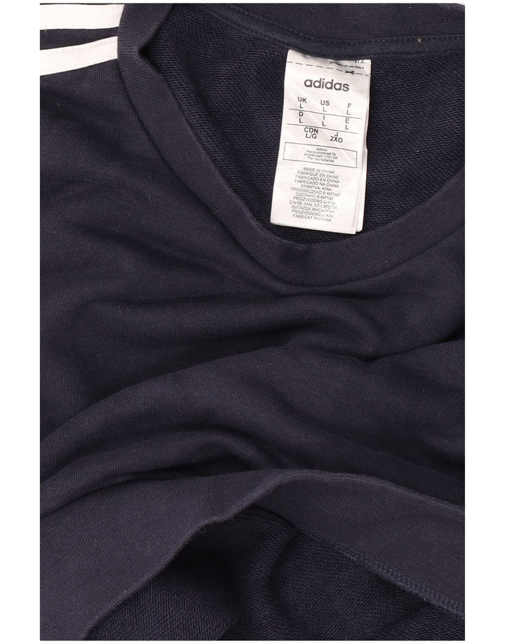 Felpa da uomo Adidas Maglione grande blu navy in cotone