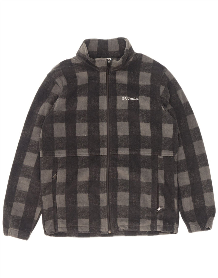 Giacca in pile da uomo Columbia UK 40 Large Grey Check Poliestere