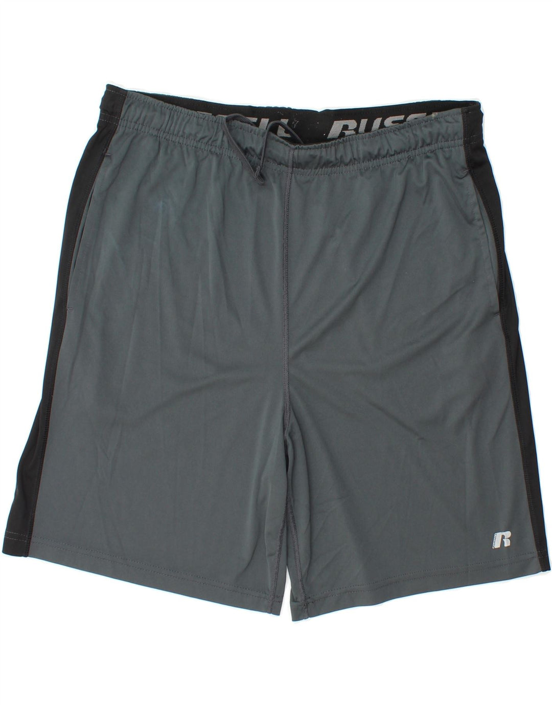 RUSSELL ATHLETIC Mens Sport Shorts UK 32/34 Medium  Grey Colourblock Vintage Russell Athletic and Second-Hand Russell Athletic from Messina Hembry 