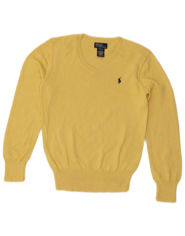 Maglione maglione con scollo a V da bambino Polo Ralph Lauren 10-11 anni giallo medio