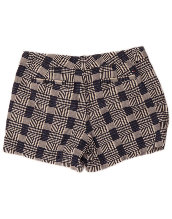 Pantaloncini chino da donna Tommy Hilfiger US 10 Large W32 cotone a quadri blu navy
