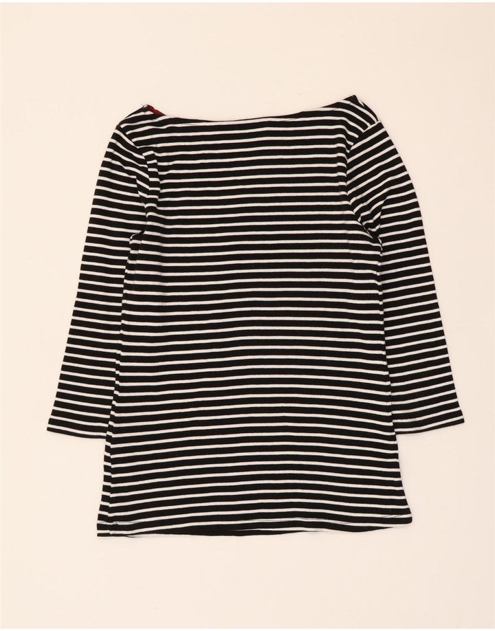 Top corto da donna Zara manica 3/4 UK 12 medio nero a righe nautico