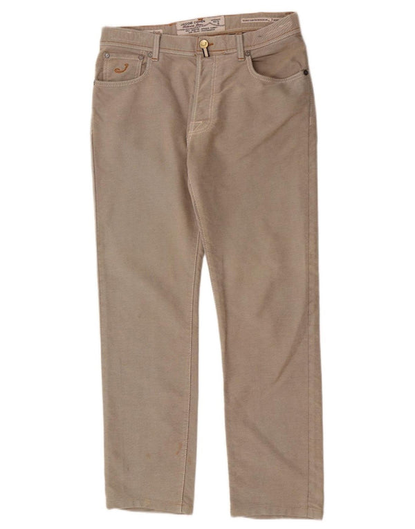 Pantaloni casual dritti da uomo Jacob Cohen W34 L31 Cotone gessato beige