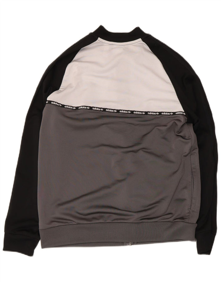 Giacca da ginnastica grafica da ragazzo Adidas 13-14 anni Colorblock grigio