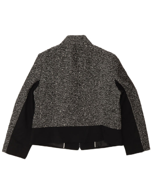 Giubbotto bomber da donna Marks & Spencer UK 14 grande poliestere chiazzato grigio