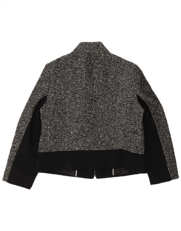 Giubbotto bomber da donna Marks & Spencer UK 14 grande poliestere chiazzato grigio