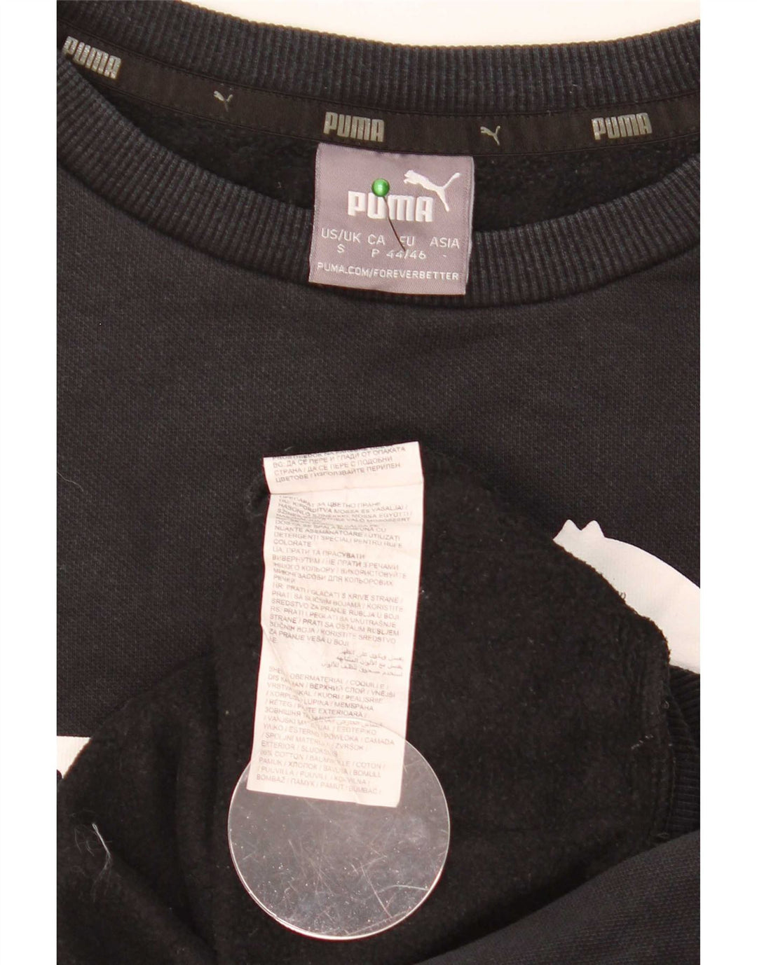 Felpa grafica da uomo Puma Maglione piccolo cotone nero