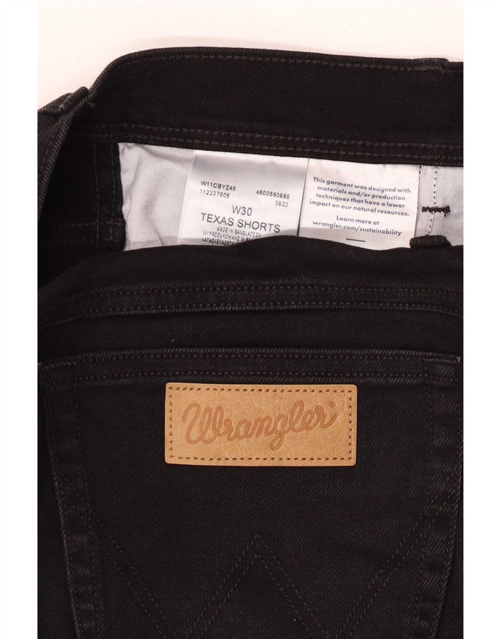 Pantaloncini di jeans Wrangler da uomo Texas W30 cotone nero medio