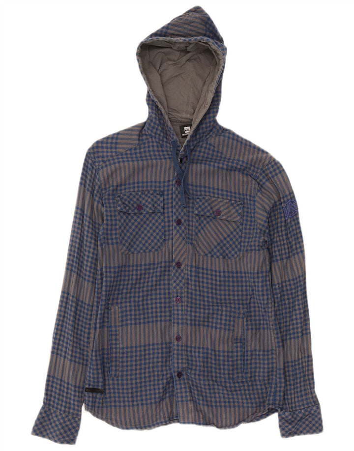 Quiksilver Camicia da uomo in flanella da boscaiolo piccola in cotone a quadretti blu