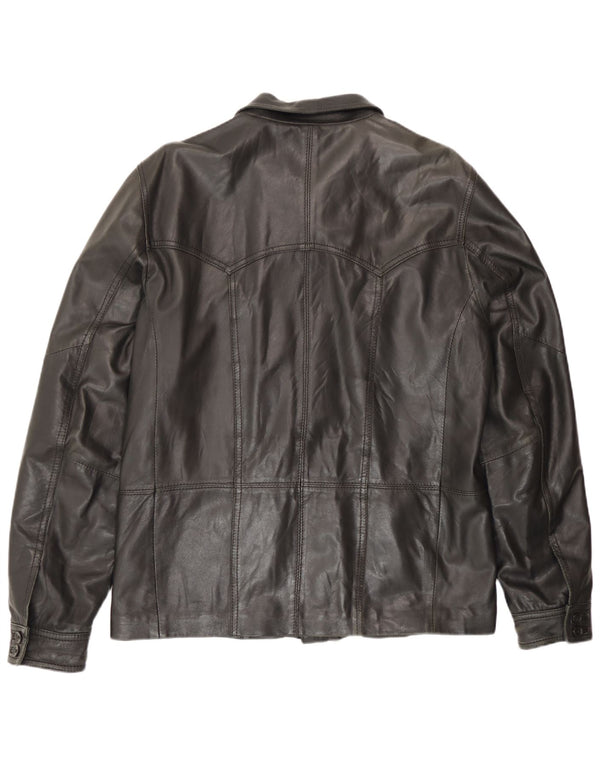 Giacca in pelle da uomo Zen IT 52 Large in pelle nera