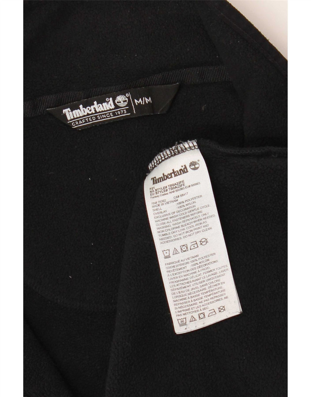 Maglione in pile da uomo con zip e collo Timberland medio poliestere nero