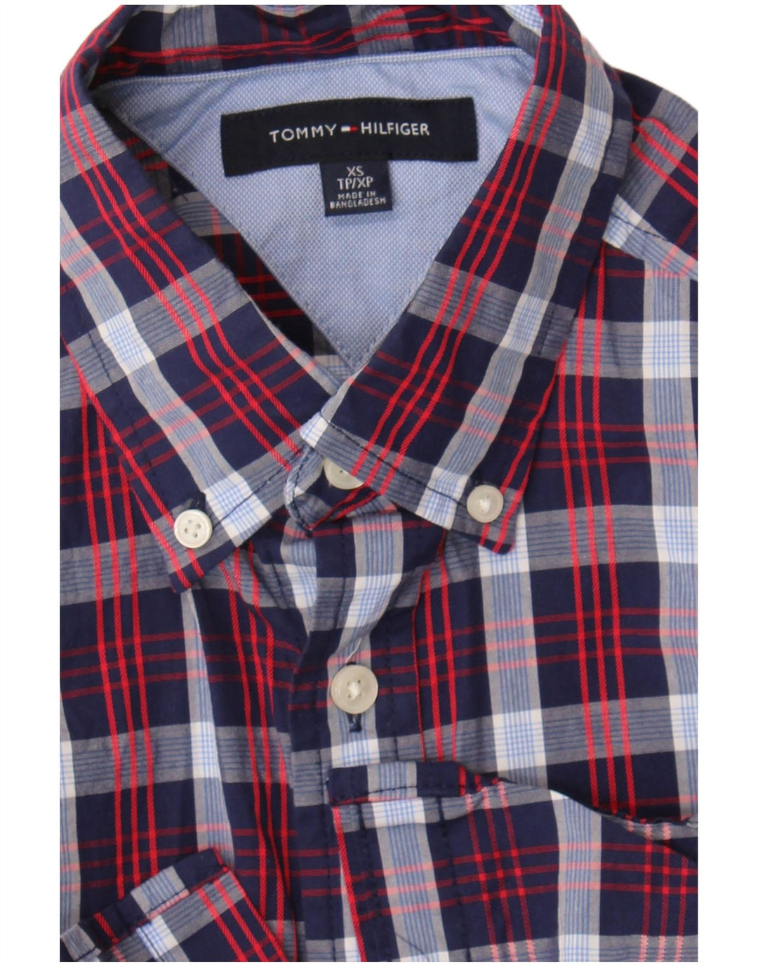 Camicia da uomo Tommy Hilfiger XS blu navy a quadri