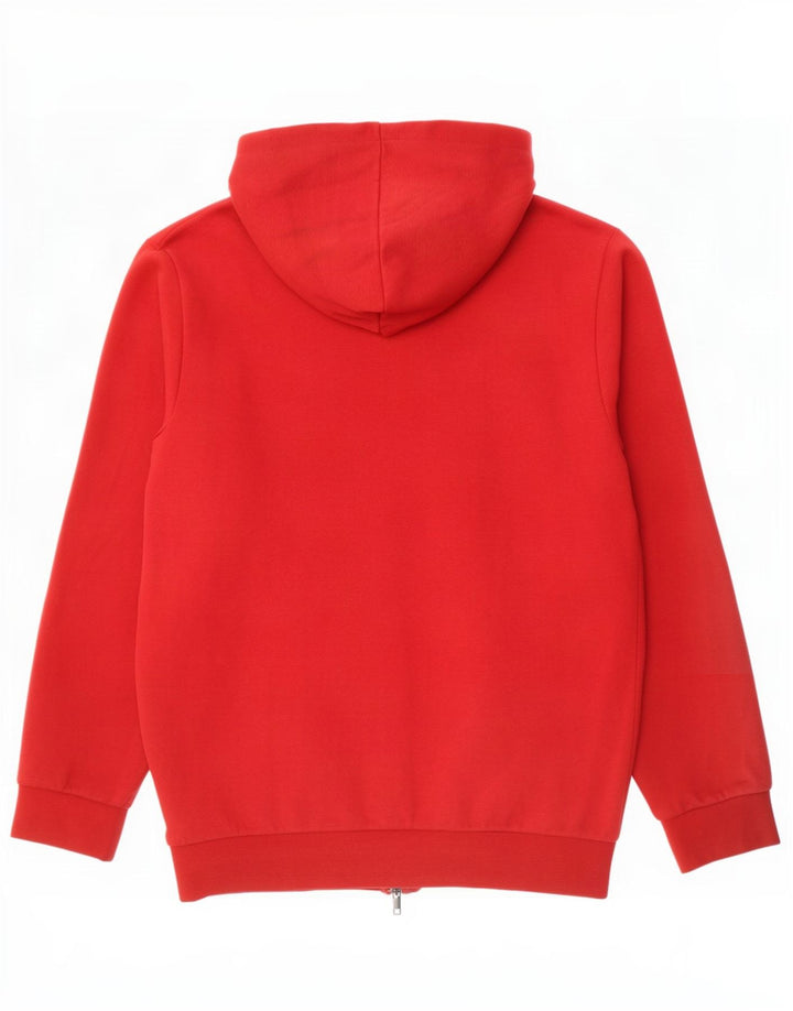 Maglione con cappuccio e zip Adidas da uomo in cotone rosso medio