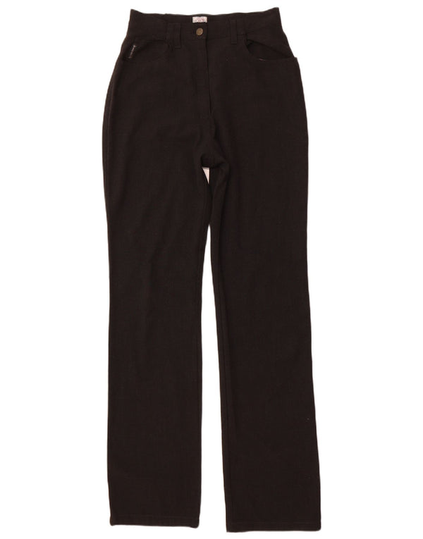 Pantaloni casual dritti a vita alta da donna ARMANI W30 L32 poliestere nero