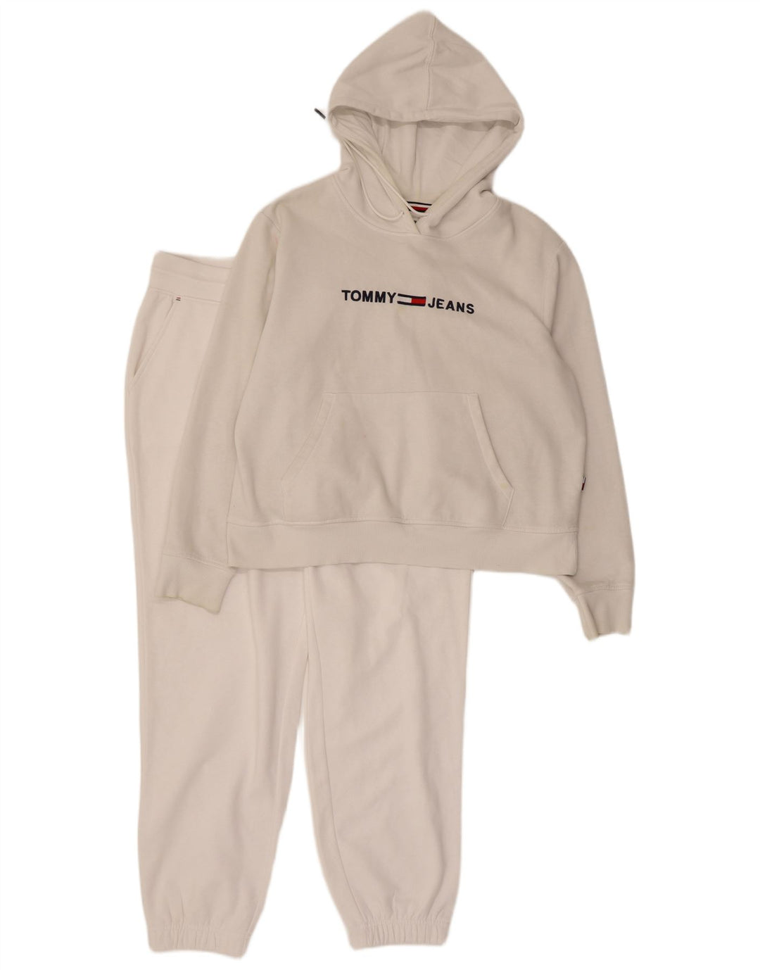 Tuta intera da donna con grafica Tommy Hilfiger UK 14 cotone bianco medio