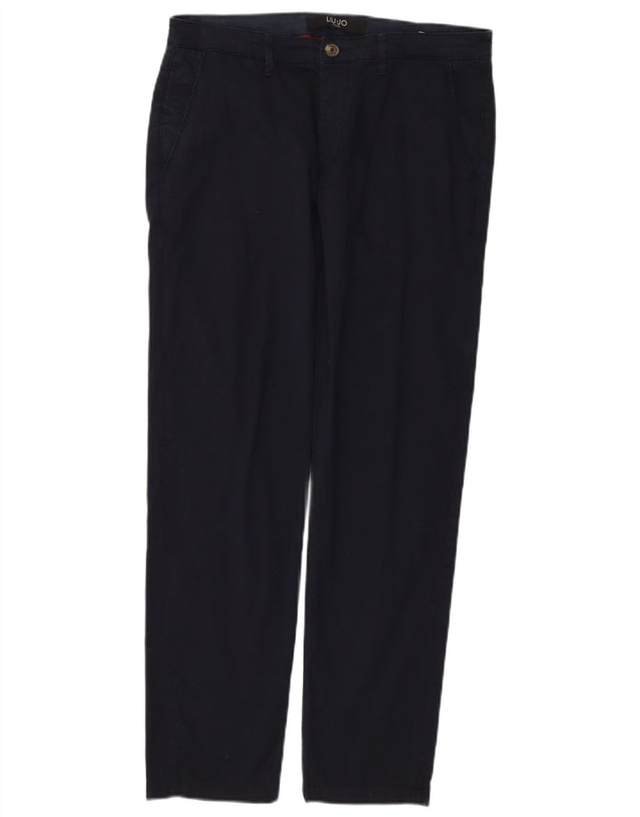 Pantaloni Chino Slim Uomo Liu Jo IT 48 Medio W30 L28 Blu Navy Cotone