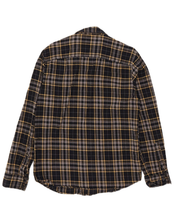 Camicia da uomo in flanella Jack & Jones, cotone a quadri neri medi