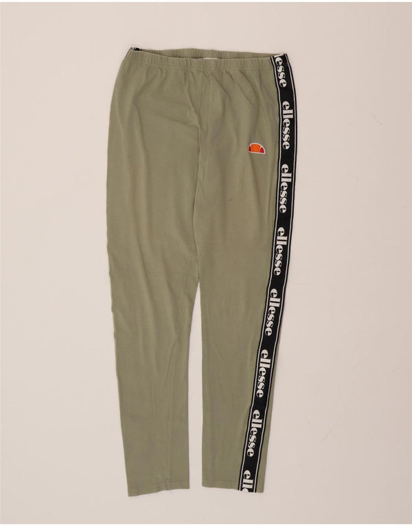 ELLESSE Leggings grafici da donna UK 14 Grande cotone color block verde