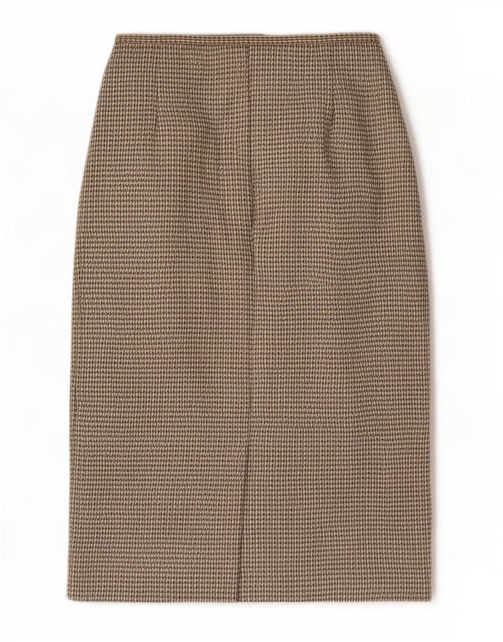 Gonna a tubino da donna Marks & Spencer UK 10 piccola W26 poliestere a quadri grigio