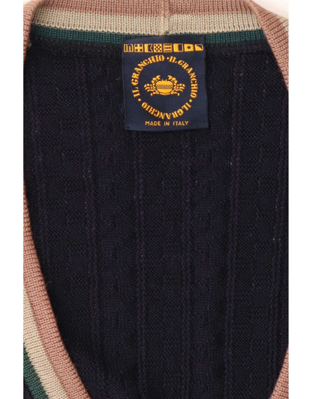 Maglione cardigan da uomo Il Granchio grande blu navy