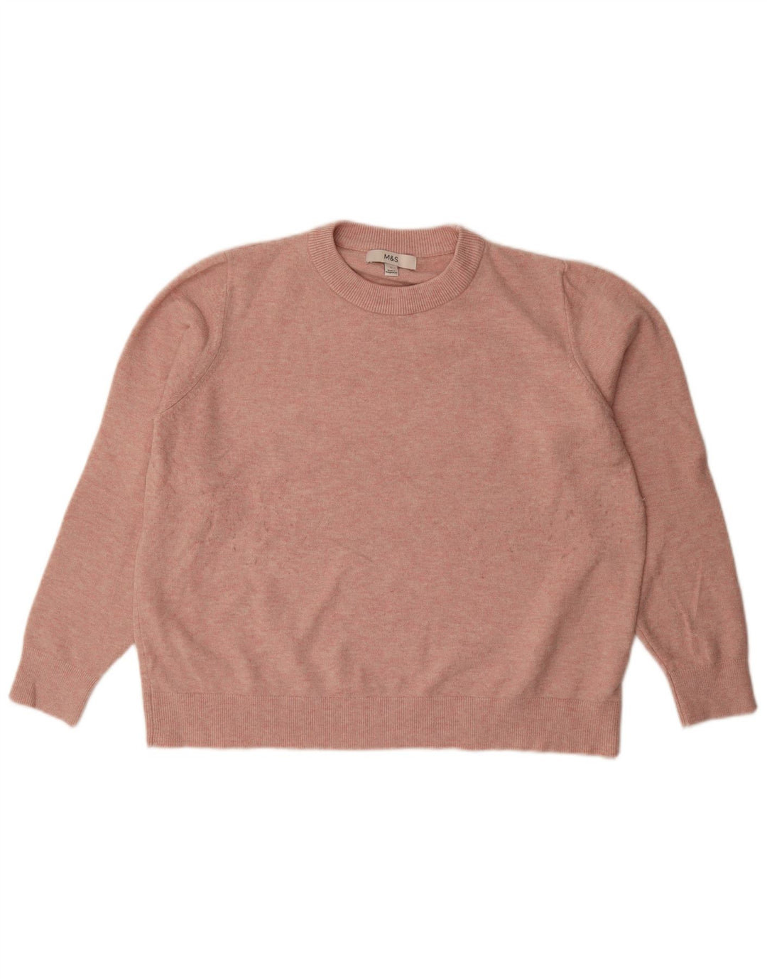 Maglione maglione girocollo oversize da donna Marks & Spencer UK 16 grande rosa