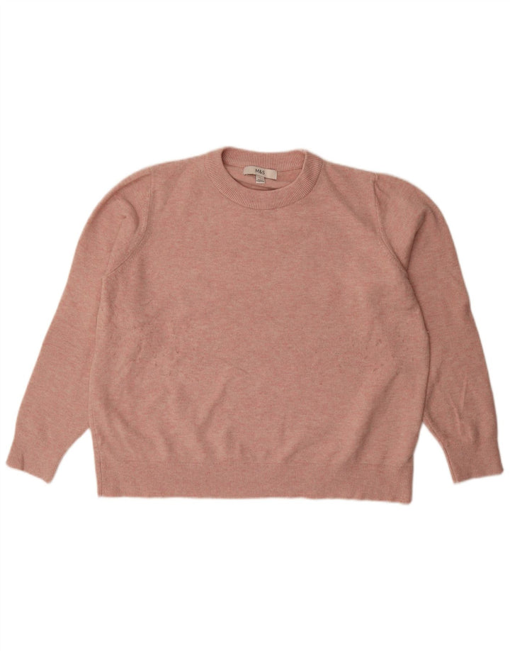 Maglione maglione girocollo oversize da donna Marks & Spencer UK 16 grande rosa