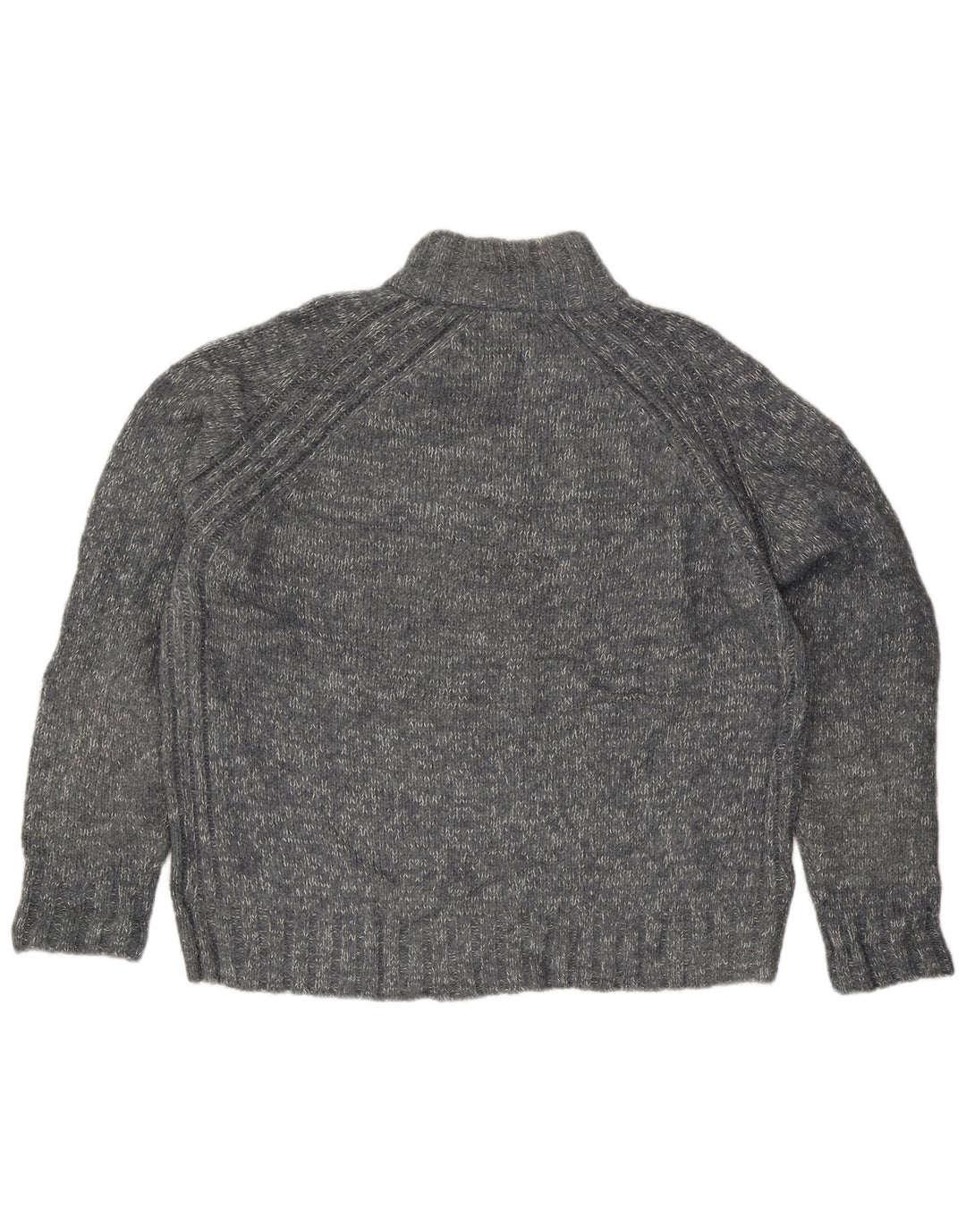 Maglione da uomo Marks & Spencer con collo con zip blu Harbour XL grigio chiazzato