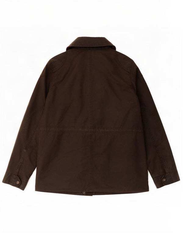Giacca da donna in cotone cerato Fat Face UK 14 grande marrone