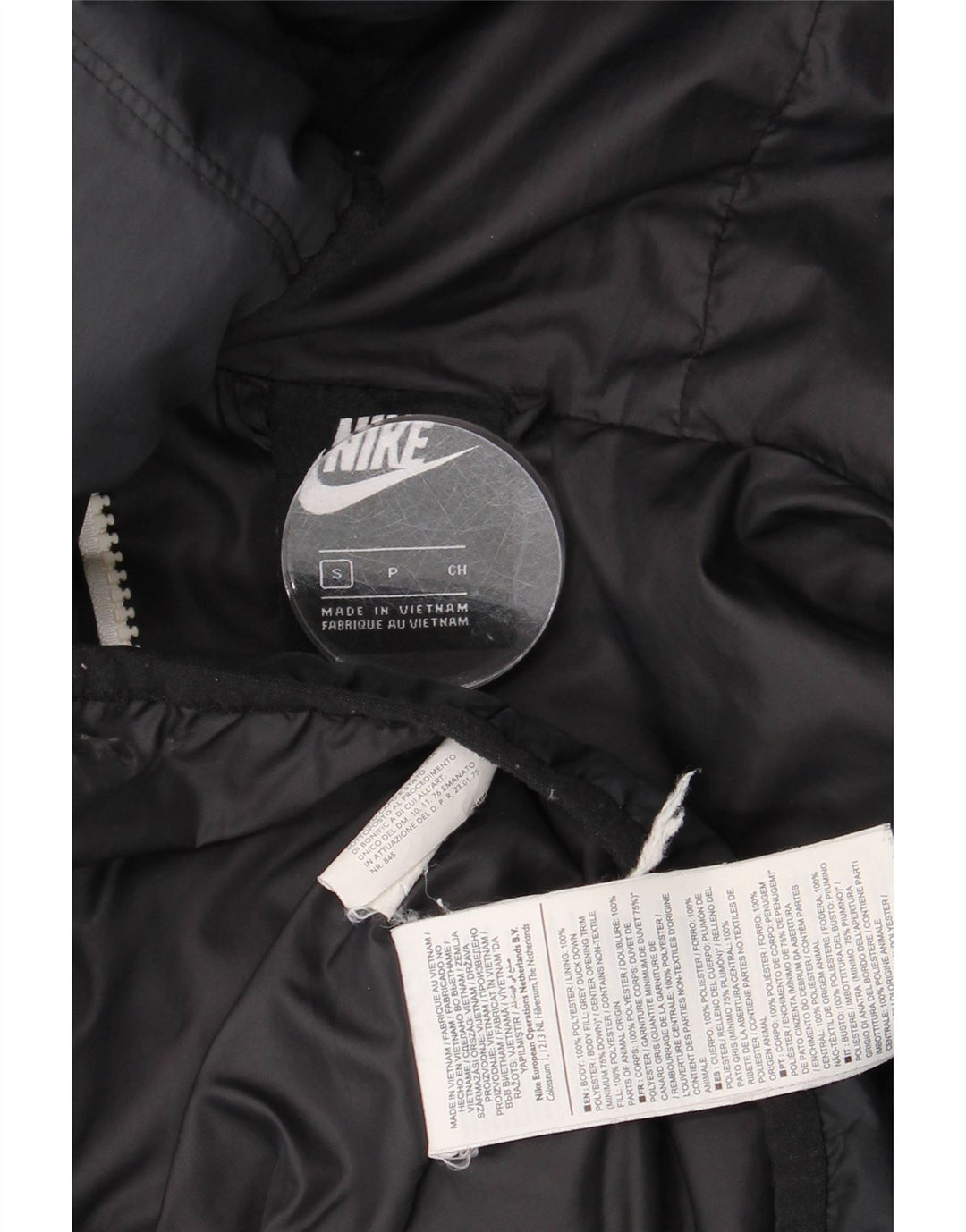 Cappotto imbottito oversize con cappuccio Nike da donna UK 10 Small poliestere blu navy