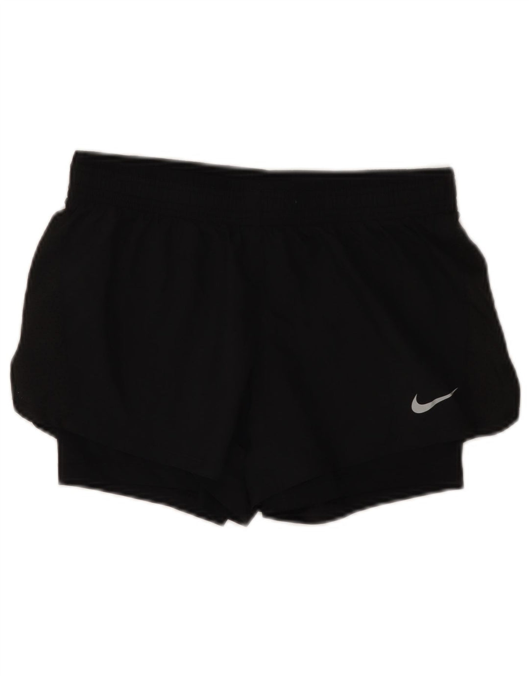 Pantaloncini sportivi NIKE Dri Fit da donna UK 10 piccoli poliestere nero