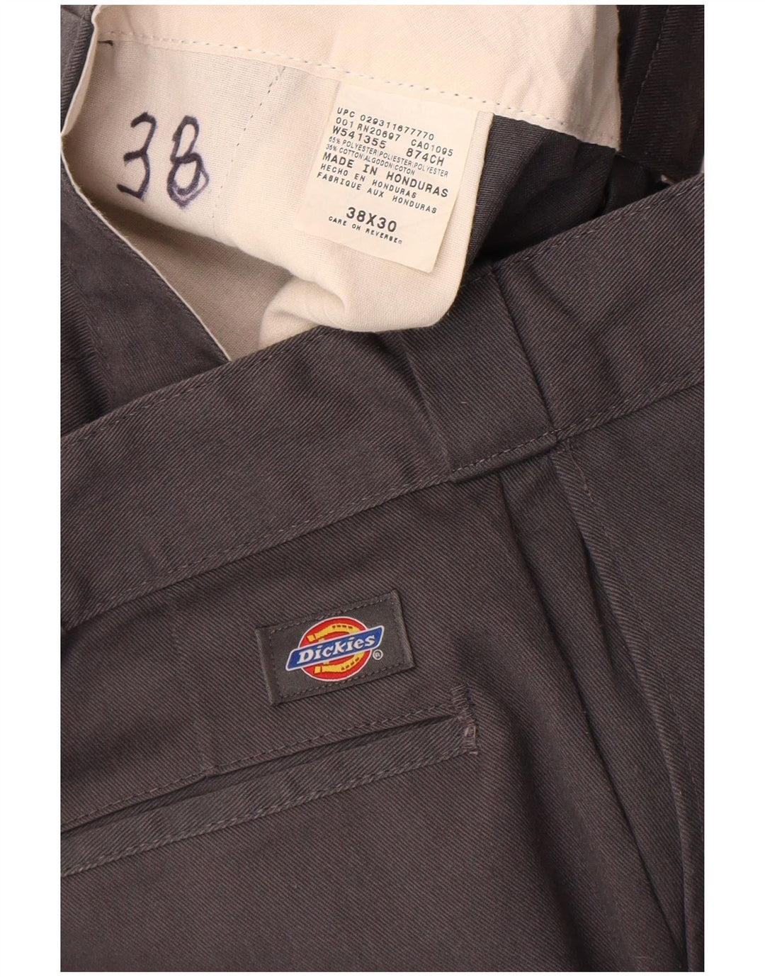 Pantaloni chino dritti da uomo Dickies W38 L30 poliestere grigio