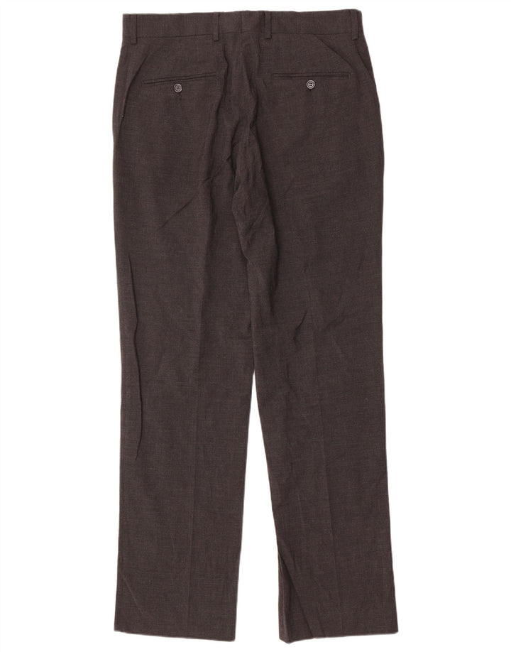 Pantaloni da abito dritti da uomo Zara EU 42 Large W32 L33 Poliestere grigio