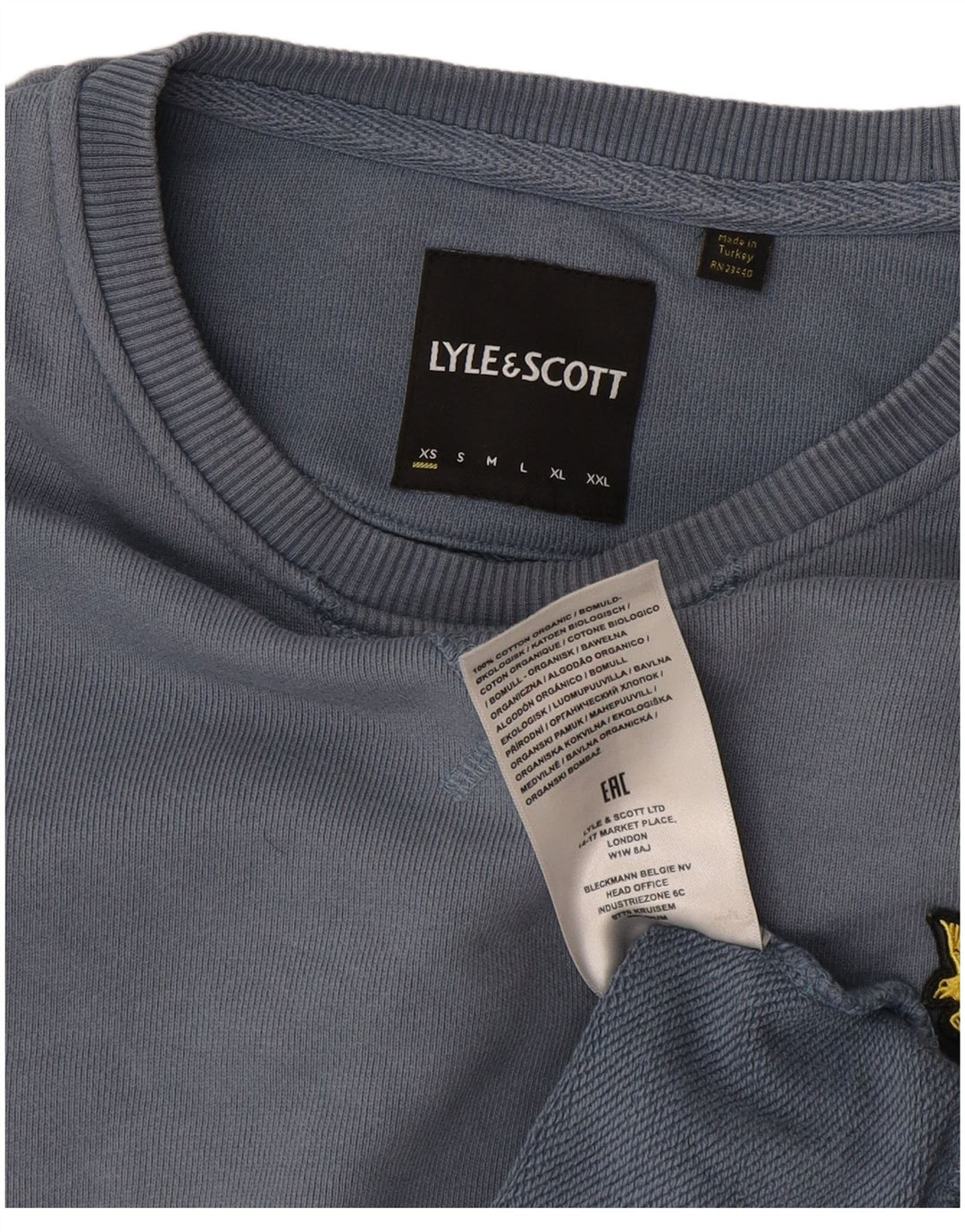 Felpa da uomo Lyle & Scott maglione XS blu cotone