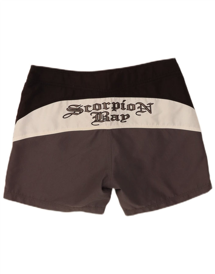Pantaloncini da bagno grafici da uomo Scorpion Bay, grandi, in poliestere color block grigio