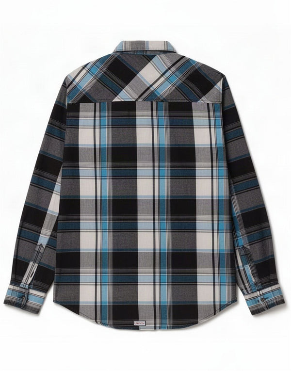 Hurley Camicia in flanella da bambino 15-16 anni Large Blu a quadri in cotone
