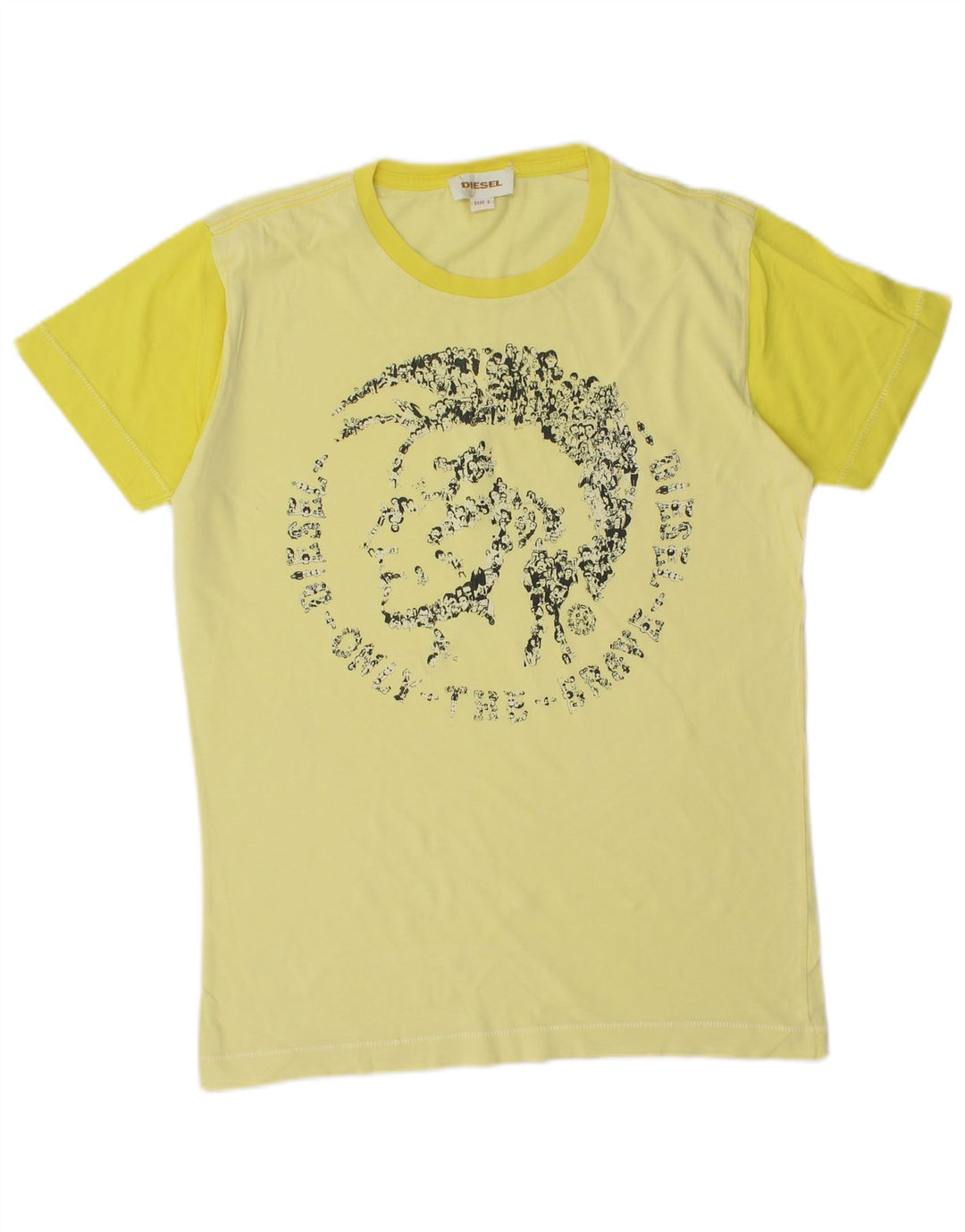 DIESEL T-shirt grafica da uomo Top Small Yellow Colourblock