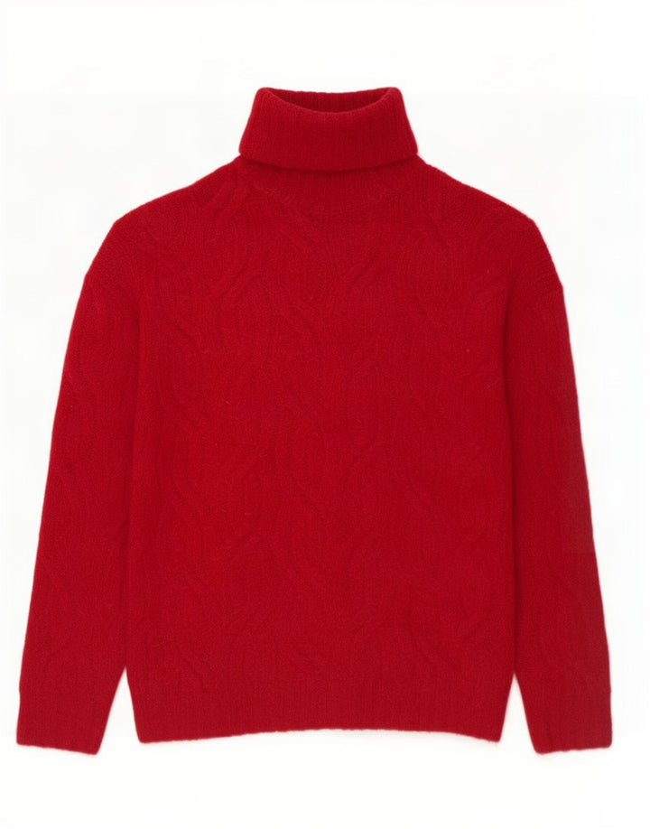 Maglione maglione oversize a collo alto Marks & Spencer da donna UK 6 XS Rosso