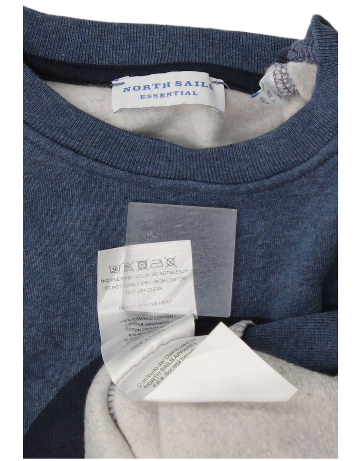 Felpa grafica da uomo North Sails Maglione grande in cotone blu
